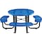 Global Industrial Round Picnic Table, Blue, Perforated Metal, 46 in L, 29-1/2 in H Overall 262078BL - alternate 7